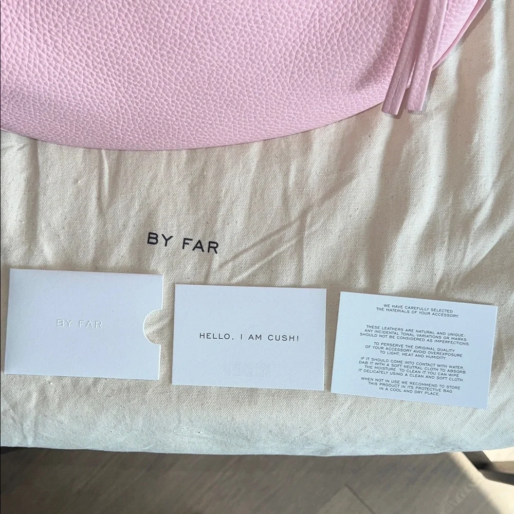 BY FAR Cush Peony Flat Grain Leather Shoulder Bag - Picture 9 of 11